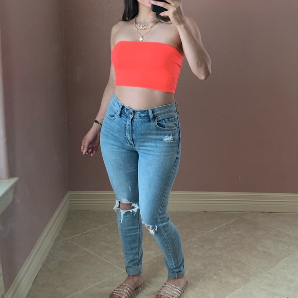 NATHALIE Tube Top -Neon orange - Picture 4 of 4